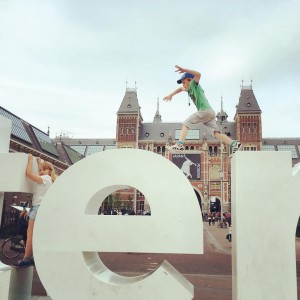 Parkour on the iamsterdam sign in Museumplein Amsterdam Photo byhellip